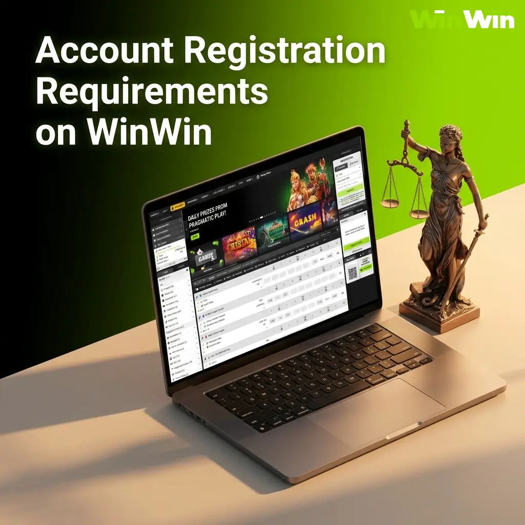 WinWin account registration requirements showing age limit, one account rule, and eligibility conditions for Bangladesh users