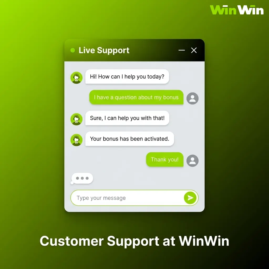 WinWin customer support channels including live chat, email, and Telegram for withdrawal assistance