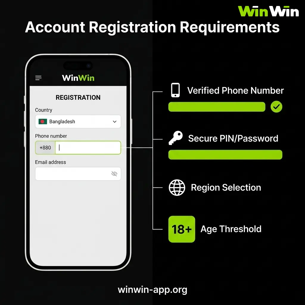 A descriptive image related to the WinWin account registration requirements.