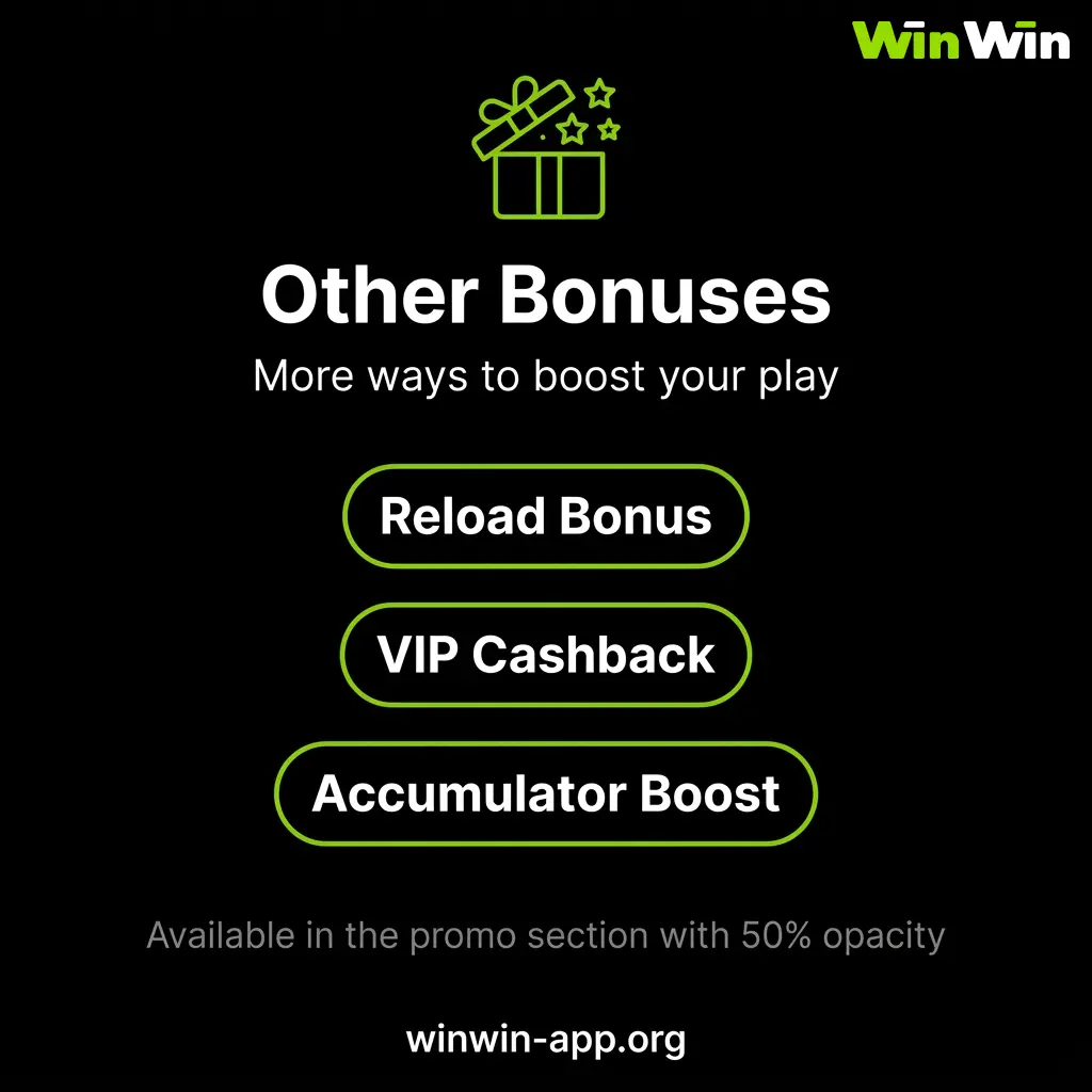 WinWin casino bonuses including sports cashback, reload offers, IPL cashback and provider tournaments available weekly.