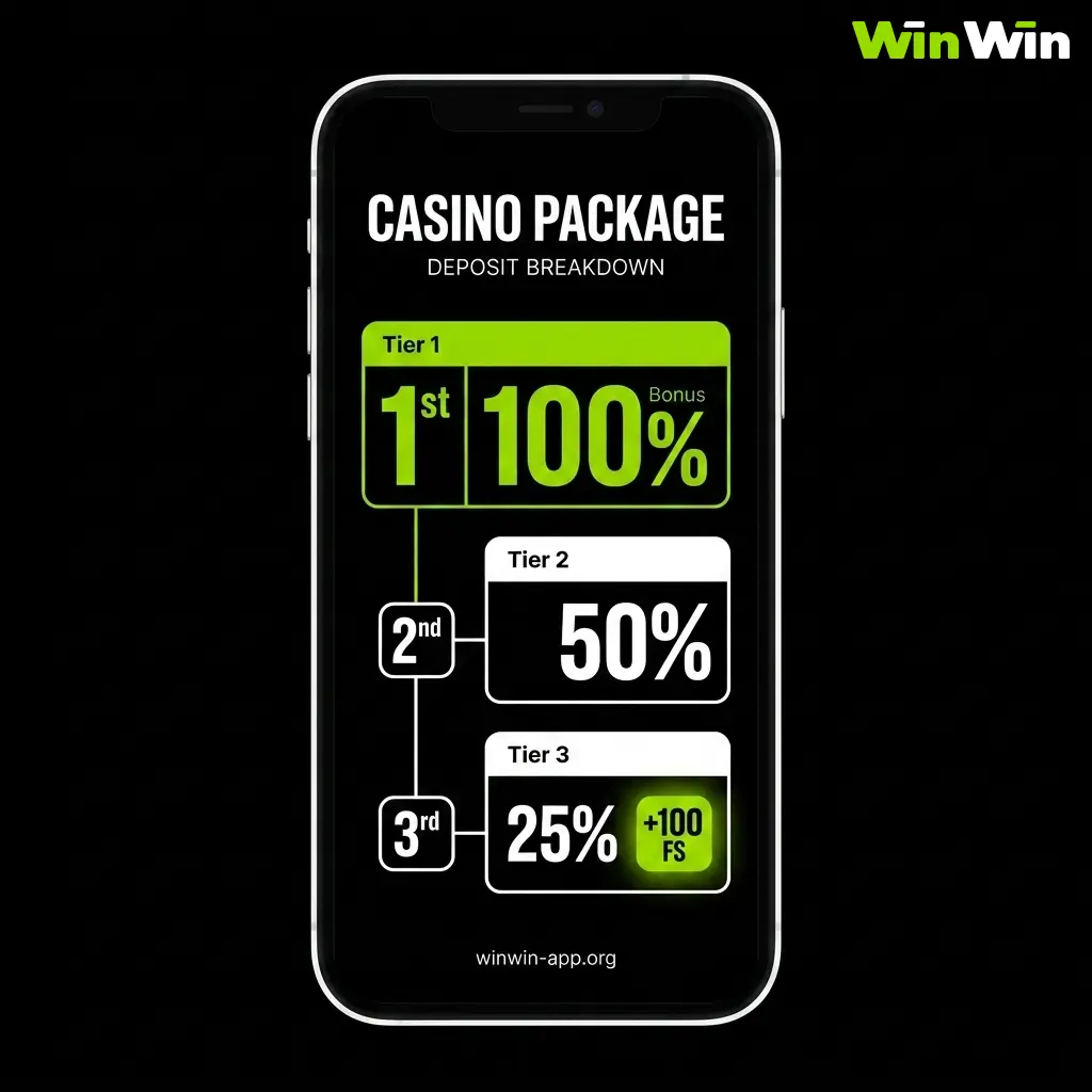 Casino deposit bonus breakdown table showing 4 deposits with bonuses up to 12,000 BDT and free spins up to 65 FS.