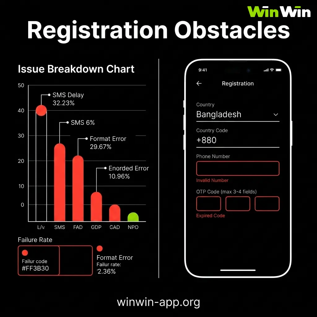 Common WinWin account registration problems and solutions for users in Bangladesh, including SMS, email, and form issues.