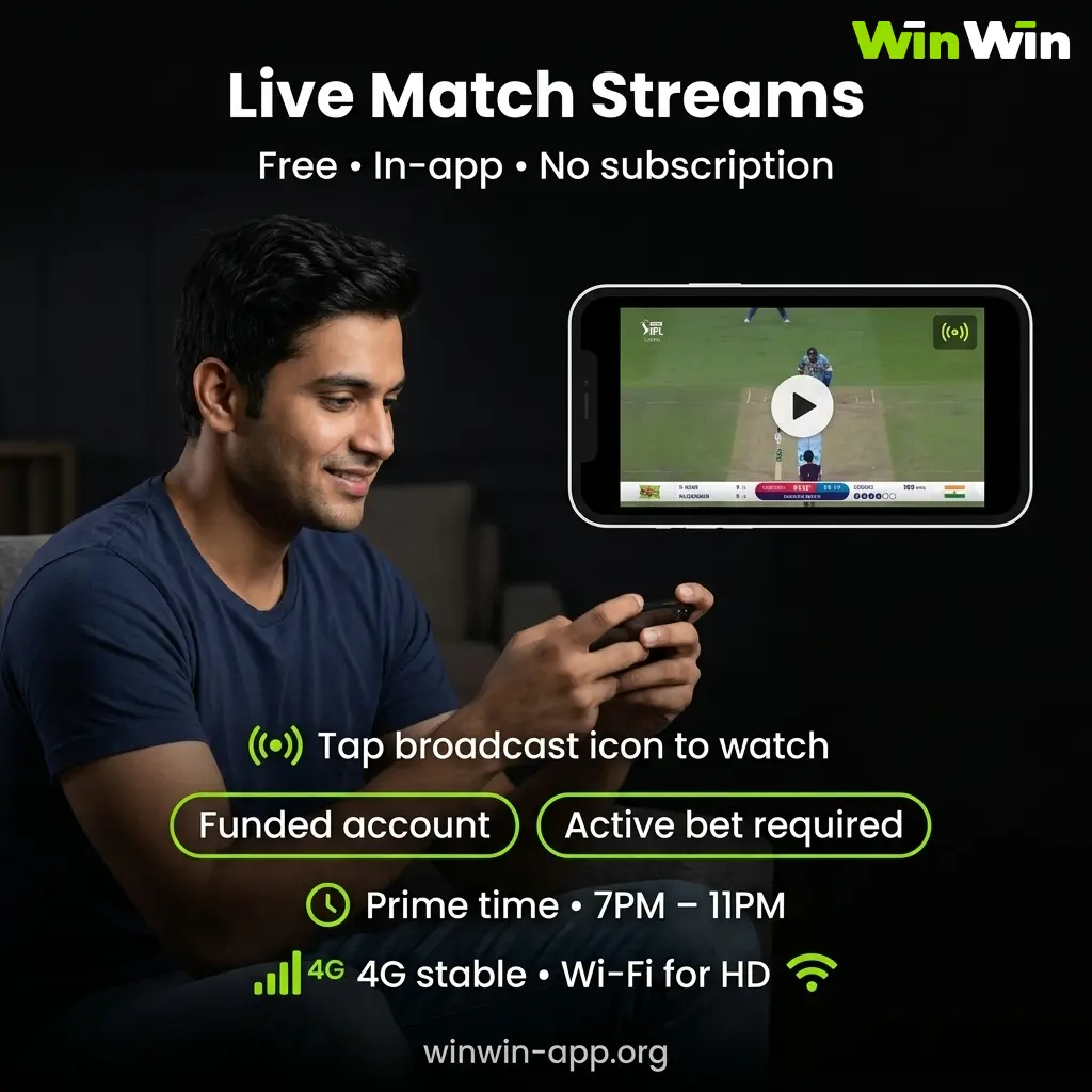 WinWin mobile streaming for Bangladesh Premier League cricket - stable at standard quality on Grameenphone and Banglalink 4G without buffering.